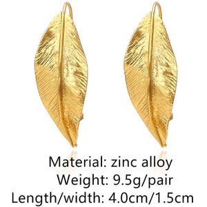 Huanzhi Vintage Goud Zilver Kleur Onregelmatige Leaf Oorringen Voor Vrouwen Geometrische Ronde Verklaring Oorbellen Sieraden