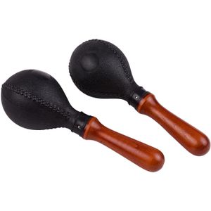 Paar Hout Maracas Zand Hamer Percussie Instrument Met Plastic Schelpen Houten Handvat Muziekinstrumenten Kinderspeelgoed