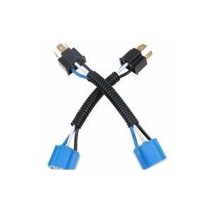 9003 H4 Socket Connector Koplamp Lamp Plug Adapter Blauw + Zwart Plastic + Keramische Mannelijke & Vrouwelijke