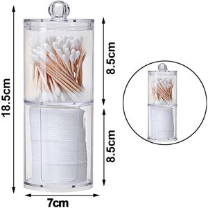Acryl Opbergdoos Transparante Ronde Qtip Opslag Houder Container Cosmetische Wattenschijfje Bal Wattenstaafje Organisator Sieraden Dispenser