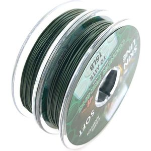 10M Karpervissen Line Green Coated Braid Hooklink Lood Core Leader Voor Haar Rigs Quick Sinking Skin Line 15LB 25LB 35LB