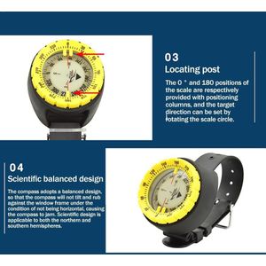 Kompas 50 M Horloge Evenwichtige Waterdicht Kompas Onderwater Kompas Duiken Kompas Kompas Lichtgevende Scuba X0C0