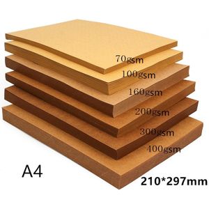 70-200gsm 10/20/50 Pcs A4 Bruin Kraftpapier Diy Handmake Kaart Maken Craft Papier Dik karton Karton