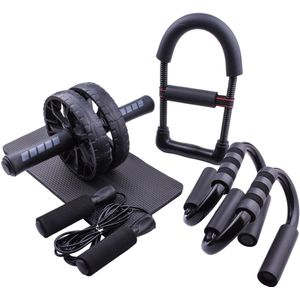 Springtouwen Ab Roller Power Wiel Machine Push Up Bar Pols Trainer Workout Buikspieroefening Set Voor Home Gym Fitness apparatuur