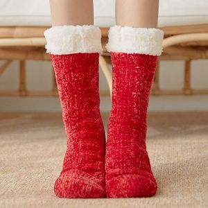 Vrouwen Sokken Winter Warm Thicken Soft Sleep Sokken Kamer Vloer Indoor Fleece Thermische Sweets Chenille Tapijt Wolen Slipper Sokken