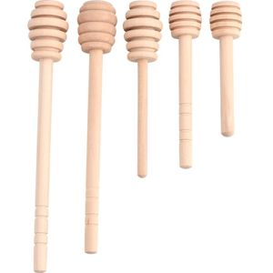 50 Stuks Houten Honing Lepel Dipper Stick Honing Roer Bar Mengen Handvat Pot Lepel Honing Lepel Mengen Stok Lange Handvat dessert Gereedschap