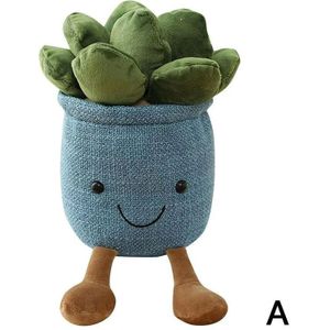 1Pc Lachend Gezicht Succulent Tulp Groene Plant Ornamenten Pop Balkon Decoratie Knuffel Pop Creatieve Ingemaakte Bloemen