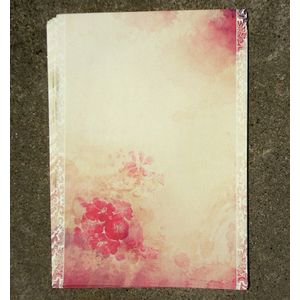 80 stks papieren brief set Chinese stijl Souvenirs schrijven vintage retro oude Inkt schilderij rode bloem opslag