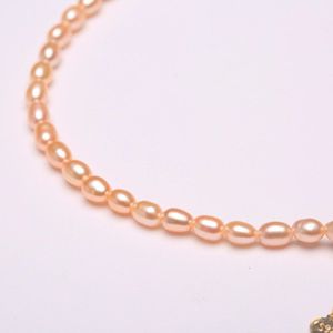 Baroqueonly 100% natuurlijke parel enkelbanden verstelbare 025 sterling zilver rijst parel roze witte parel cadeau voor meisje AA