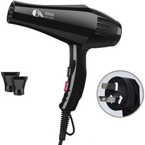 Kapsalon Professionele Krachtige Föhn Kapper 2400W Twee Air Verzamelen Nozzles 6 Versnellingen Aanpassing Föhn Zwart