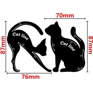 Wenkbrauw Stencils 2Pcs Vrouwen Kat Lijn Pro Eye Make-Up Tool Zwarte Eyeliner Stencils Template Shaper Model Oct12