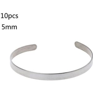 10Pcs Titanium Blank Stempelen Armband Diy Lederen Manchet Armbanden Sieraden Maken