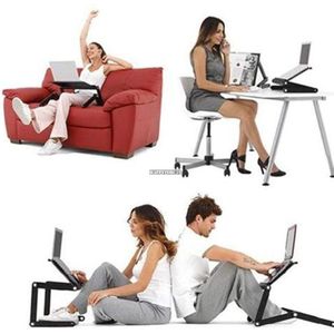 Multi Functionele Ergonomische mobiele laptop tafel stand voor bed Draagbare sofa laptop tafel opvouwbare notebook Bureau Rood/Zwart Kiezen