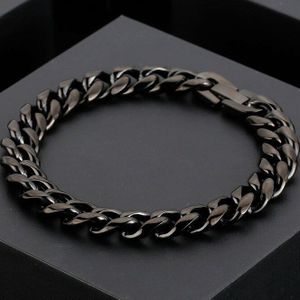 Vntage 316L Rvs Mens Curb Chain Armband Voor Mannen 10Mm Link Armbanden Jongens Sieraden Accessoires