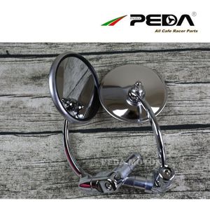 PEDA Cafe racer onderdelen vintage spiegel Ronde rvs motorfiets vintage zijaanzicht achteruitkijkspiegel set
