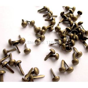 500 stks/partij antiek messing mini diy metalen nail brads dia 4.5mm plated iron fixing embellishments