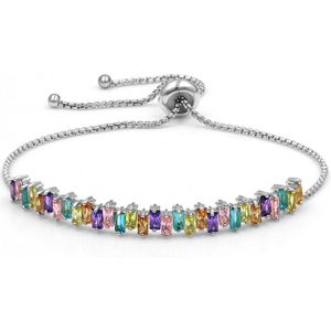 WEIMANJINGDIAN Brand Sparkling Onregelmatige Vierkante Zirconia CZ Zirkoon Crystal Verstelbare Armbanden voor Vrouwen in Diverse