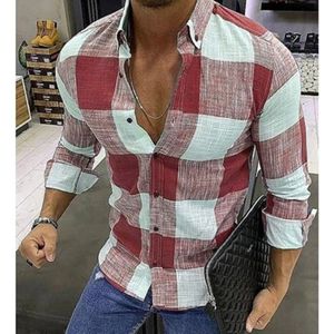 Heren Plaid Shirt Mode Mannelijke Casual Shirts Mode Streetwear Met Lange Mouw Man Stijlvolle Kleding