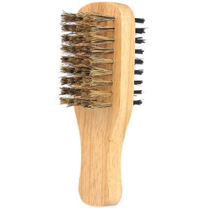Houten Handvat Mannen Baard Borstel Mannen Snor Borstels Kam Dubbelzijdig Facial Haar Borstel Mannelijke Gezicht Bericht Scheren brush Tool