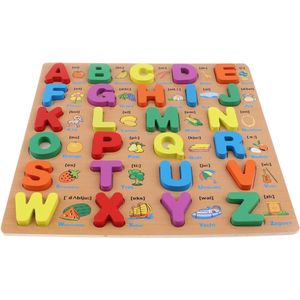 Houten Hoofdletters Blokken Puzzel Developmental Speelgoed Voor Peuters Alfabet Abc Leren Speelgoed Vroege Onderwijs Math Toys
