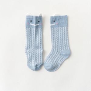 6 Paar/partij 0-1-3Years Cartoon Leuke Super Dunne Jacquard Mesh Baby Kids Mosquito Sok Kinderen Baby Tofddler Knie Hoge Sokken