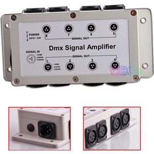 Dmx Versterker 8 Ch DMX512 Signaal Led Intelligente Verlichting Controller Podium Lamp Relais Versterker 1000V Optische Isolatie