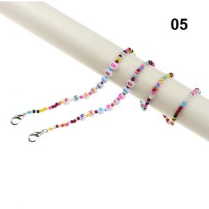 1Pc Kinderen Acryl Kralen Glazen Ketting Houder Met Brief Zonnebril Lanyard Buitensporten Non-Slip Lenzenvloeistof Cord