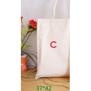 Standaard ecologische schouder lengte handvat vlakte wit katoen bag, leeg canvas tas voor boeken