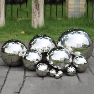Zilver Dia 19-300mm 304 Roestvrij Staal Holle Bal Naadloze Spiegel Ball Sphere Home Yard Zwembad Decoratie ornamenten