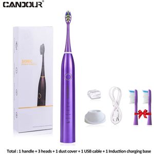 Candour Cd-5168 Sonic Tandenborstel Oplaadbare Elektrische Tandenborstel IPX8 Waterdichte 15 Modus Met 8 Borstel Reizen Doos Beste Cadeau