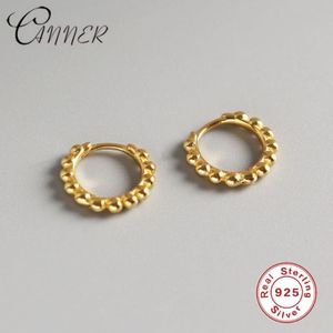 Inmaker Koreaanse Sieraden Eenvoudige Gouden Ronde Oorbellen 100% 925 Sterling Zilveren Oorbellen Voor Vrouwen Ronde Kralen Stud Oorbellen