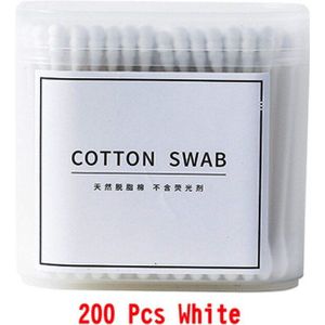 100/200 Pcs/Box Dubbele Hoofd Baby Wattenstaafje Pluizende Papier Sticks Wegwerp Wattenstaafjes Zachte Kids Neus Oren clean Stick