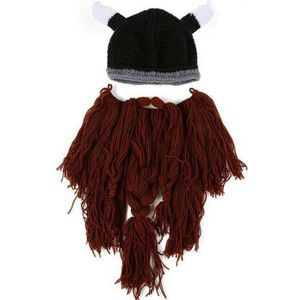trendy casual Kerst Knit Viking Grijs of Gember Baard Ski Cap Haak Muts Met Bebaarde Muts Vagabond beanie