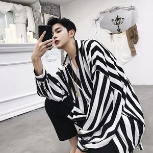 Mannen Vintage Mode Streep Shirts Mannelijke Vrouwen Paar Harajuku Streetwear Hip Hop Losse Casual Lange Mouw Party Dress Shirts