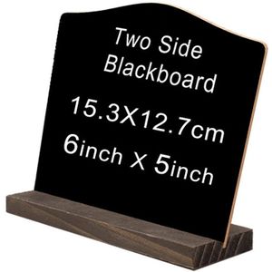 4Pc Houten Blackboard Bericht Prijs Display Hout Zwart Board Diy Stand Bord Opmerking Bord Briefpapier Schrijfbord