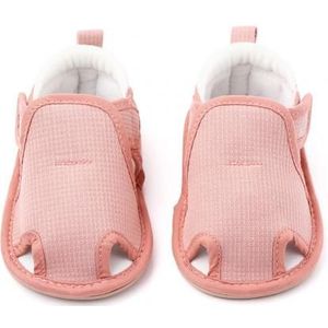 Effen Kleur Baby Meisjes Schoenen Zomer Anti-Slip Zachte Katoenen Schoenen Baby Jongens Peuter Prewalker Schoenen Magic Sticker Schoenen