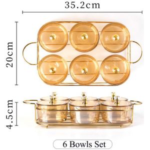 Nordic Light Luxe Glas Gedroogd Fruit Plaat Snack Snack Plaat Transparante Ronde Fruitschaal Snack Rooster Plaat Met deksel