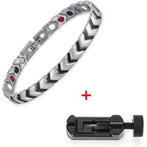Rainso Titanium Gezondheid Power Armband Voor Vrouwen Sieraden Met 4 Elementen Magnetische Koppels Accessoires OTB-034