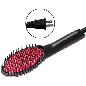Professionele Keramische Elektrische Haar Borstel Stijltangen Lcd Display Snelle Stijltang Kam Hairstlye Eu Au Us Plug