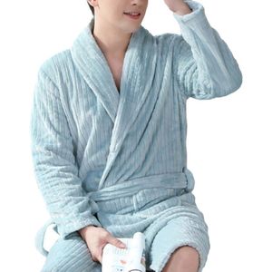 Mannen Casual Kimono Badjas Herfst Winter Flanel Lang Gewaad Dikke Warme Nachtkleding Nachtjapon Mannelijke Losse Homewear Mannen Accessoires