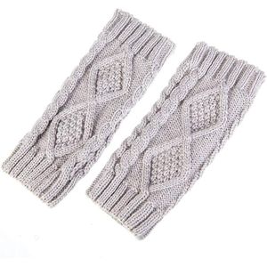 2 paren/set Vrouwen Running Training Winter Warm Knit Vingerloze Handschoenen Hand Gehaakte Thumbhole Arm Warmers Wanten