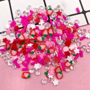 100G Gemengde Polymeer Klei Aardbei Cherry Plakjes Crystal Pearl Klei Sprinkles Voor Diy Ambachten Tiny Leuke Plastic Klei Accessoires