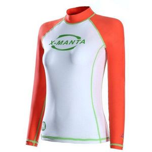 Lange Mouw Rash Guard Badmode Vrouwen Oranje Wit Patchwork Rashguard Zon Beschermende Duiken Surf Shirt