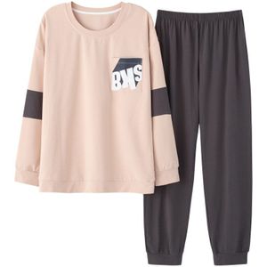 Lente Herfst Homewear Mannen Casual Pyjama Sets Mannelijke Katoen Nachtkleding Pak Mannen Met Lange Mouwen O-hals Kraag T-shirt & broek