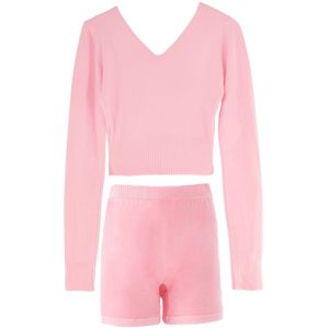 Stijl Vrouwen Ballet Dans Pak 2 Stuks Trui Tops Met Shorts Herfst Winter Warm Adult Knit Dance Kostuums Voor ballet