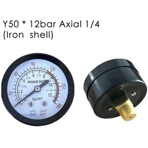 Manometer Terug Mount Black Air Compressor Pneumatische Hydraulische Vloeistof Manometer Manometer Draad