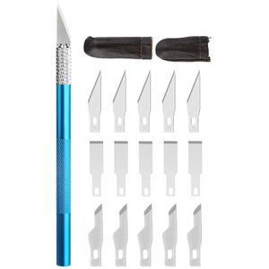 Imzay Carving Metalen Scalpel Mes Gereedschap Kit Met Vinger Protector 3 Soorten Messen Antislip Mes Veiligheid Cutter Papier mes