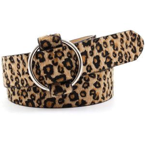 Vrouwen Cirkel Gesp Pu Lederen Riem Voor Vrouwen Luipaard Slangenhuid Zebra Print Tiener Student Tailleband Taille Riemen Vrouwelijke