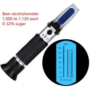 0-80% Handheld Alcohol Refractometer Atc Digitale Dual Schaal Zwaartekracht Bier Wijn Brix Druiven Fruit Suiker Concentratie Meter Zwart