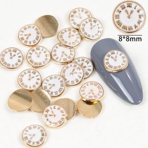 20 Stks/partij 3D Wit Zwart Roze 3 Kleur Legering Klassieke Klok Rhinestone Voor Nail Art Decoratie Styling Manicure Diy Kit